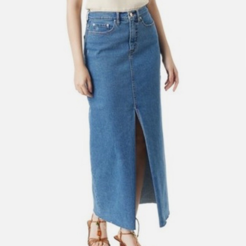 Sam Edelman Dempsey High Waisted Split Front Denim Maxi Skirt